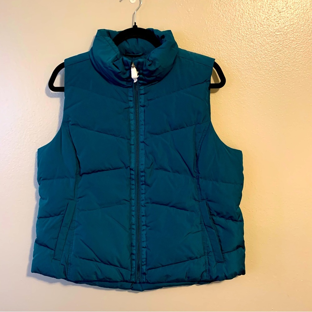 Women’s Land’s End Winter Down Puffer Vest NWT Hunter Green Size:L Petite(14-16)